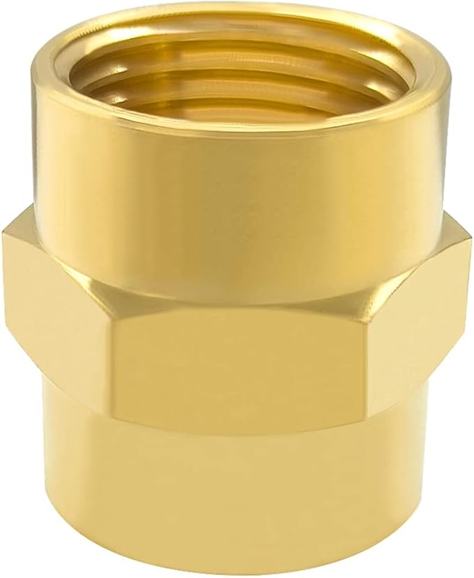 Hooshing 5PCS Brass Coupling Pipe Fitting, 3/8" x 3/8" NPT Female Coupler - Image 3