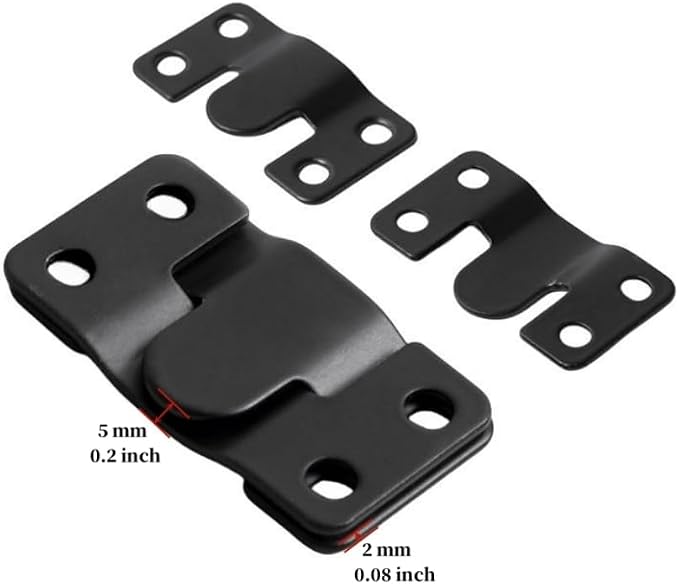 4 Pairs Interlocking Flush Mount Bracket Picture Hanging Hooks Stainless Steel - Image 3
