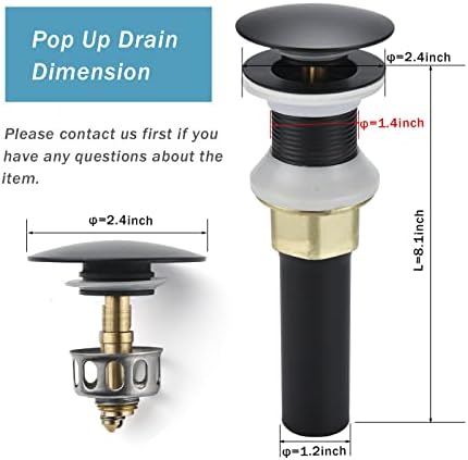 Rockgoya Bathroom Sink Drain, Drain Stopper Bathroom Sink Without Overflow - Image 2