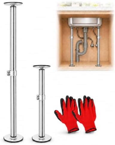 Undermount Sink Brackets, Adjustable Stainless Steel Sink Support Legs Kit by Swess