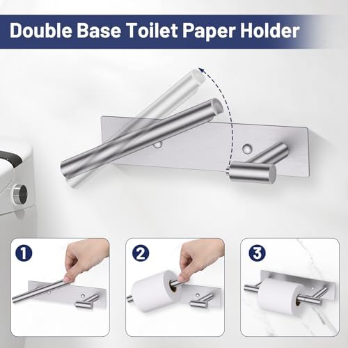 Lairuier Brushed Nickel Bathroom Hardware Set, Adhesive or Screw Wall Mount - Image 2