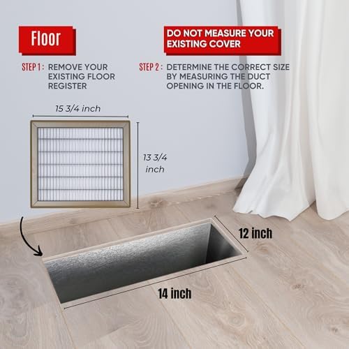 Fits 12x14 and 14x12 Duct Opening | Return Air Floor Grille by Handua | - Image 3