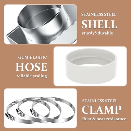 Periscope Dryer Vent, 0-5" Adjustable Dryer Vent Stainless Steel Telescoping - Image 6