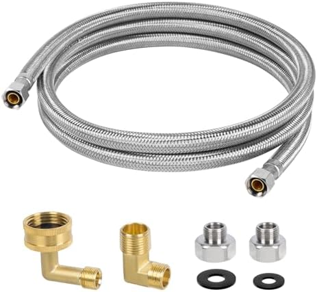 6 FT Dishwasher Installation Kit, Braided Stainless Steel Dishwasher Water by KAINGA