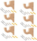 6 Pack Curtain Hooks for Wall, Wooden Shower Rod Holder by Unknown
