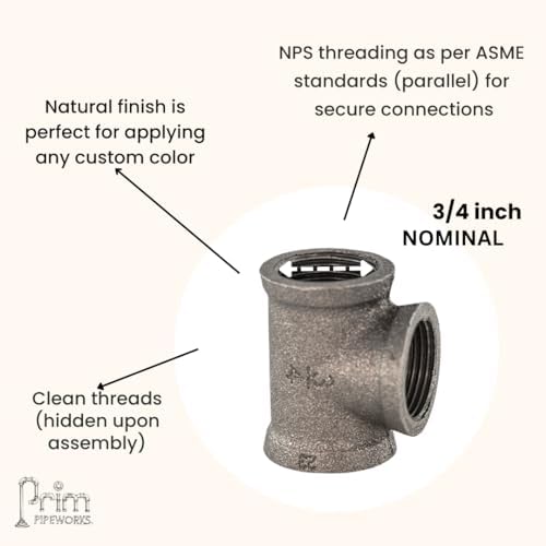 Tee 3/4" Pipe Fitting – Industrial Threaded Black Iron Pipe Fitting - Image 5