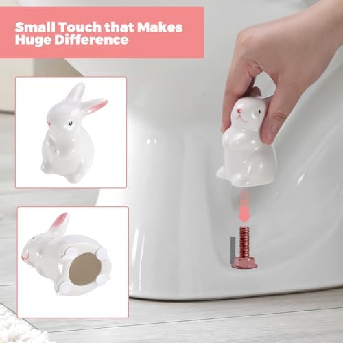 Decorative Rabbit Ceramic Toilet Bolt Caps - Image 2