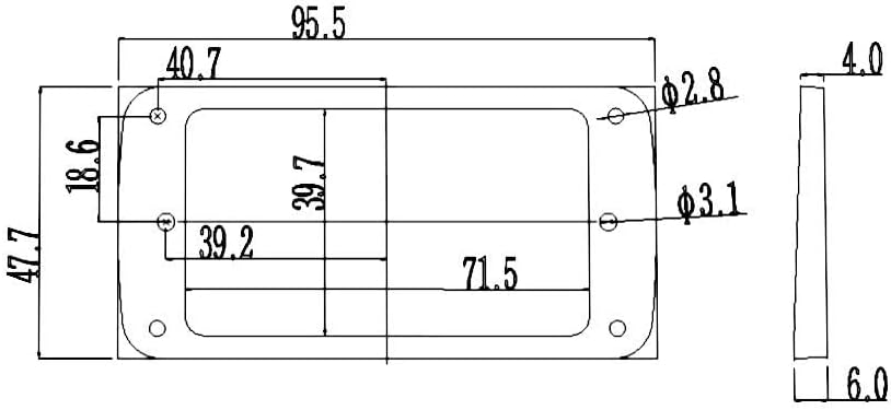 Guyker Metal Flat Humbucker Cover, Pickup Mounting Ring Set - Image 4