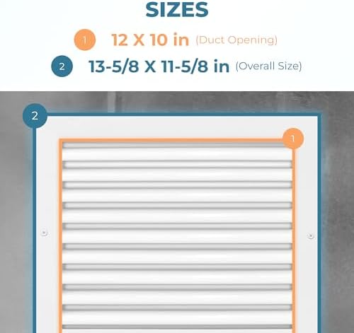 Aluminum 12 x 10 Inch Cold Air Return Vent Cover, Rustproof AC Transfer Grille - Image 3
