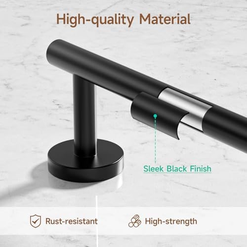 USHOWER Matte Black Toilet Paper Holder - Image 4
