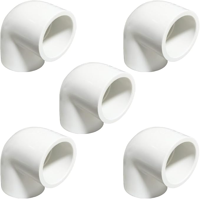 5PCS 1 Inch White PVC 90 Degree Elbow Adapter Pipe Fittings 2 Way Right Angle by HayEastdor