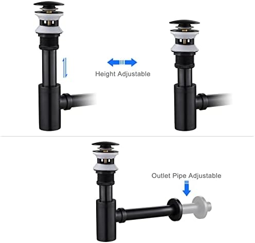1-1/4" Brass Bottle P-Trap Overflow Drain Kit Oil-Rubbed Bronze - Image 4