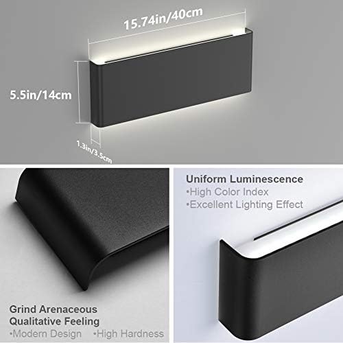 Aipsun 15.8in Black Modern Vanity Light Up and Down LED Vanity Light - Image 6