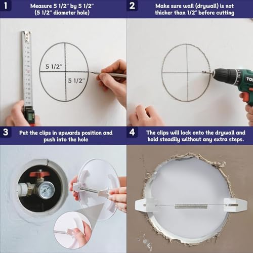 EASY-EXS Access Panel Round 6.5" Spring-Clip Plastic White - Image 3