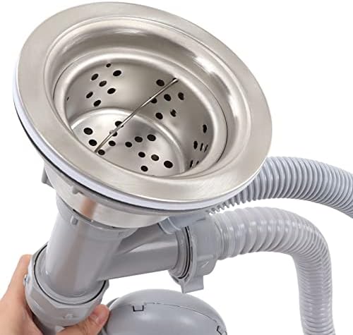 Double Sink Drain Pipe Kit, 1-1/2' Expandable Flexible P-Trap - Image 7