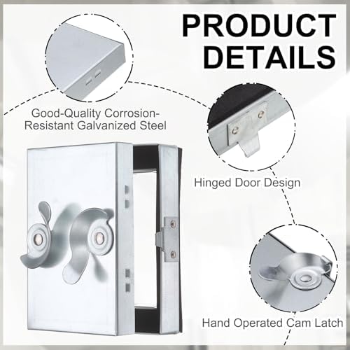 PATIKIL Galvanized Steel Access Panel, 10x6 Inch Insulated HVAC Duct Access Door - Image 3