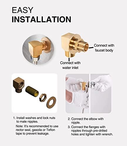 2PCS B-0230-K Brass Wall Mount Faucet Installation Kit - Image 5