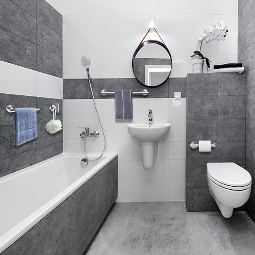Nolimas Brushed Nickel Bath Towel Bar Single Bars Towel Rack Rod Classic Wall - Image 2
