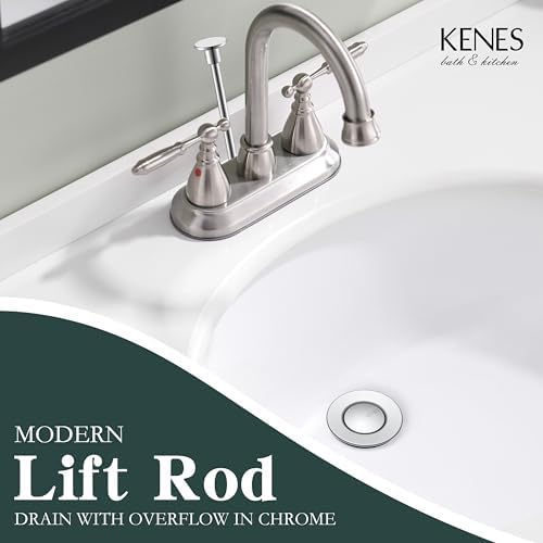 KENES Chrome Bathroom Sink Drain Stopper Assembly - Image 2