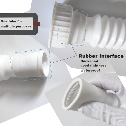 White Flexible Expandable Bathroom P Trap, 1 1/4 to 1 1/2 Sink Drain Adapter - Image 3