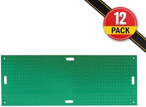 12 Pack 3' x 8' Green Ground Protection Mats w/Double Sided Diamond Plated - Image 5
