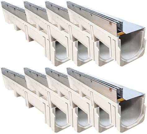 Slot Channel Drain with Stainless Steel Drain Grate Heavy Duty Durable Hidden by Unknown