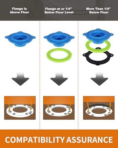 Elastic Wax Ring Toilet Seal, No Mess Gasket Replacement Repair Kit Install - Image 3
