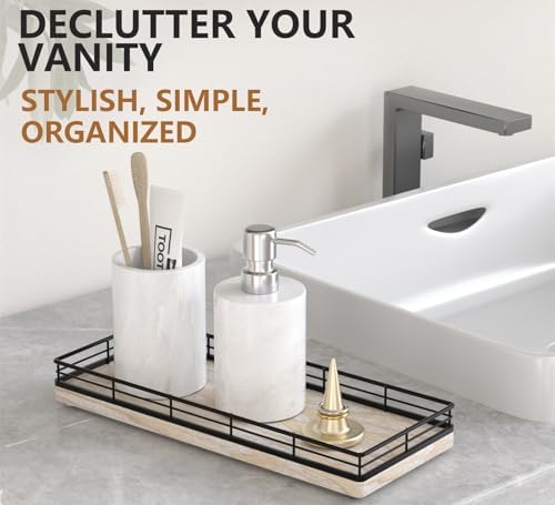 Bathroom Tray for Counter Top Organizer, Ash Wood Vanity Tray - Image 3