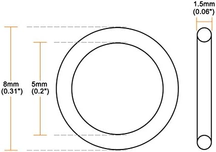 uxcell 50pcs 8x5x1.5mm Nitrile Rubber O-Rings Metric Sealing Gasket - Image 3