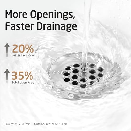 KES Bathroom Sink Grid Drain Without Overflow, Faster Drainage - Image 2
