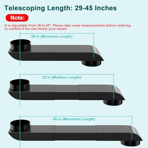 Periscope Dryer Vent, 29-45" Telescoping Dryer Vent Stainless Steel Adjustable - Image 2