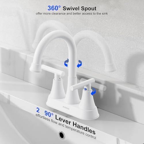 Bathroom Faucet, Hurran 4 inch Centerset 2-Handle Lead-Free - Image 3