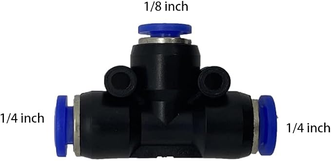 5 Pcs 1/4" x 1/8"x 1/4" Pneumatic T Shaped 3 Way Tube Reducer Connector - Image 2