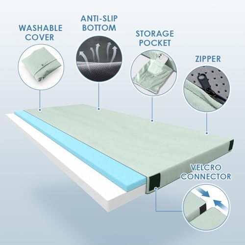 KingChii CertiPUR-US Memory Foam Camping Mattress, Portable Roll Up Travel Car - Image 3