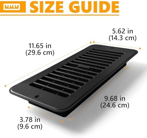 5 Pack Floor Vent Covers, Floor Register 4x10, Adjustable Plastic Vent Covers - Image 2