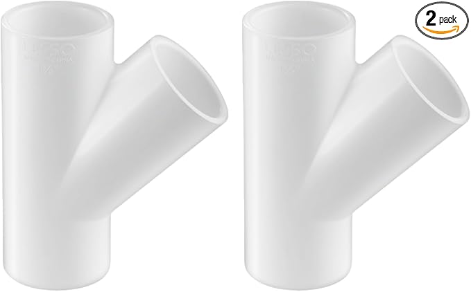 LESSO 2 Pack PVC Pipe Fittings Y, 2 inch PVC Wye | PVC Y Fittings, DIY Building by LESSO