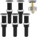 Bathroom Sink Drain, 5 Pack Matte Black Drain Stopper Without Overflow by Rackickyer