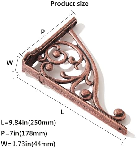 Khtumeware Ornate Decorative Shelf Brackets, 10 inch Big wall Mounted Shelving - Image 3