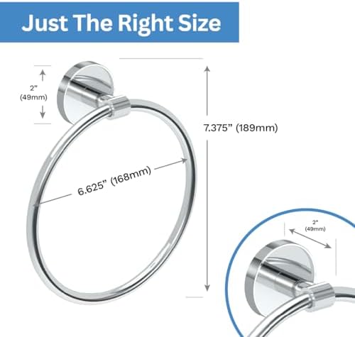 Gatco 5552 Sky Towel Ring | Modern Hand Towel Holder - Image 4