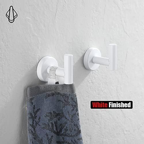 JQK Bathroom Towel Hook White, Coat Robe Clothes Hook - Image 4