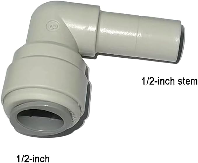 1/2" o.d. to 1/2" Stem Tube Fittings, Elbow Stem Connector, Push to connect - Image 2
