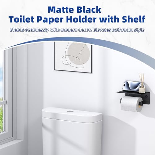 APLusee Matte Black Toilet Paper Holder - Image 6