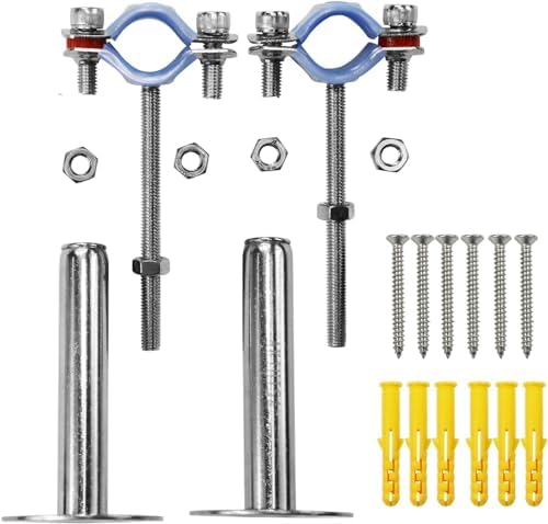 AKIHISA 2 Pcs 304 Stainless Steel Pipe Supports, Wall Mount Ceiling Mount Pipe - Image 3