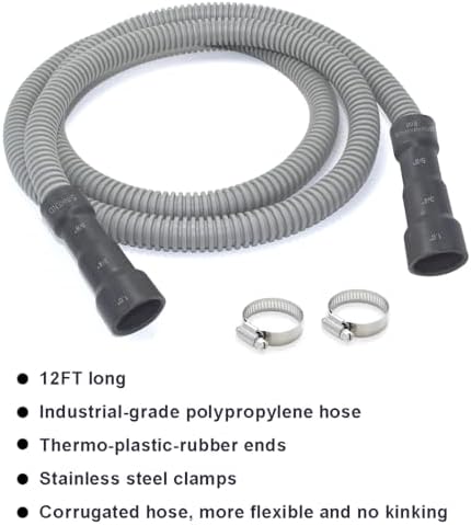 TTFLEX 12 FT Dishwasher Drain Hose, Flexible Dishwasher Discharge Hose - Image 7