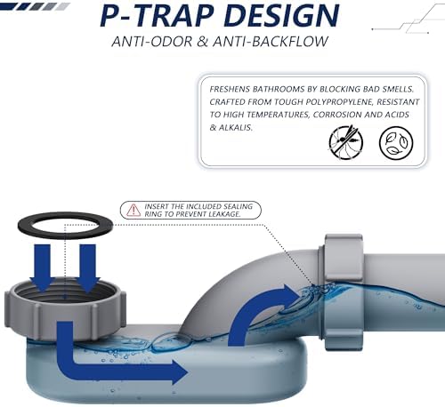 XENDYWASHER Low Profile 1 1/2" P Trap Shower Drain Pipe - Image 5