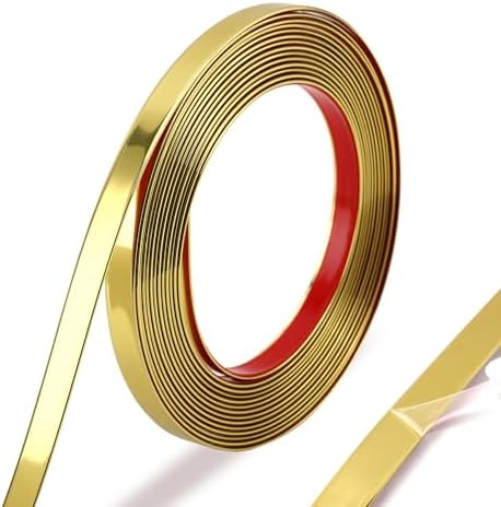 Trimold Glossy Gold Molding Trim Peel and Stick, Flexible Mirror Border Design by AllAboutTrimMoldings