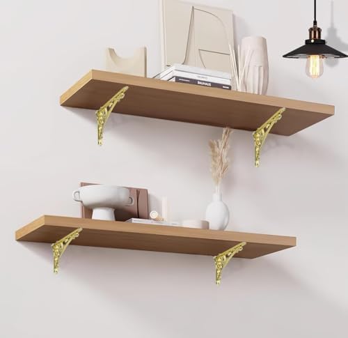 khtumeware Polished Brass Shelf Bracket 10 Inch, Decorative Brackets - Image 4