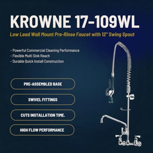 Krowne 17-109WL Low Lead Wall Mount Pre-Rinse Faucet - Image 2
