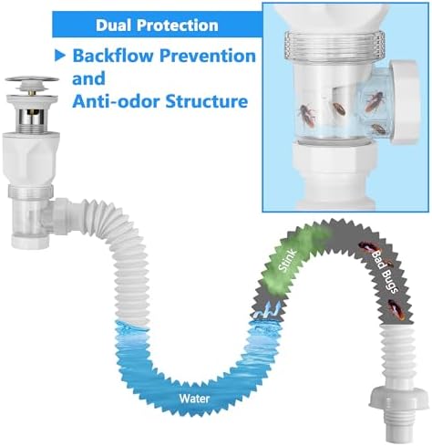 Bathroom White Sink Drain Kit, - Image 4