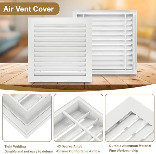 PATIKIL 16" x 16" Aluminum Return Grille, Air Supply Vent Cover Linear Bar - Image 3